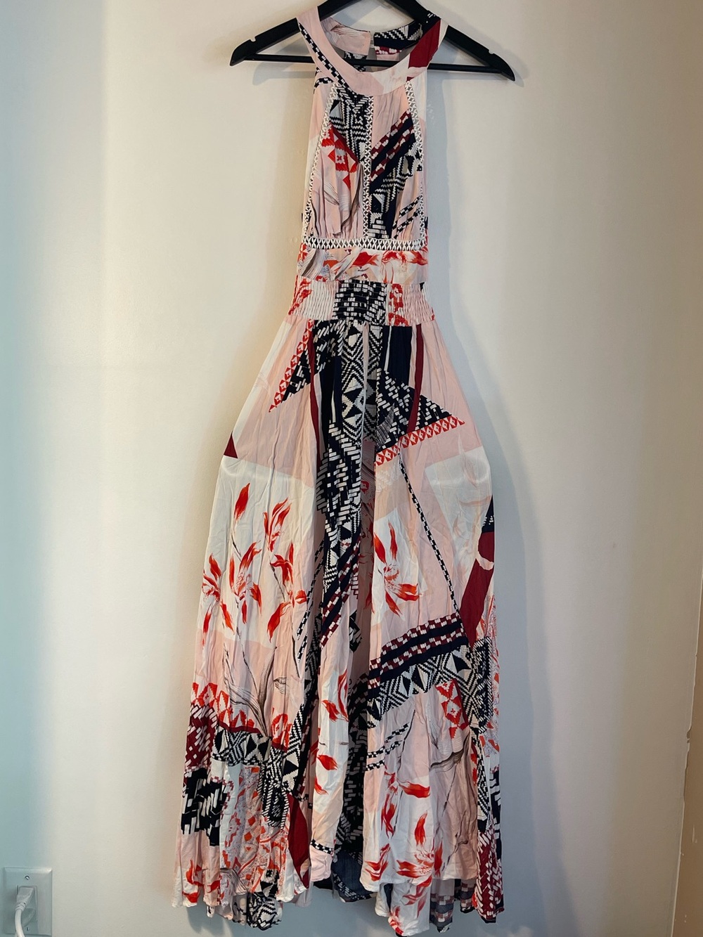 Abel The Label Boho Geometric High Neck Maxi Dress Size S